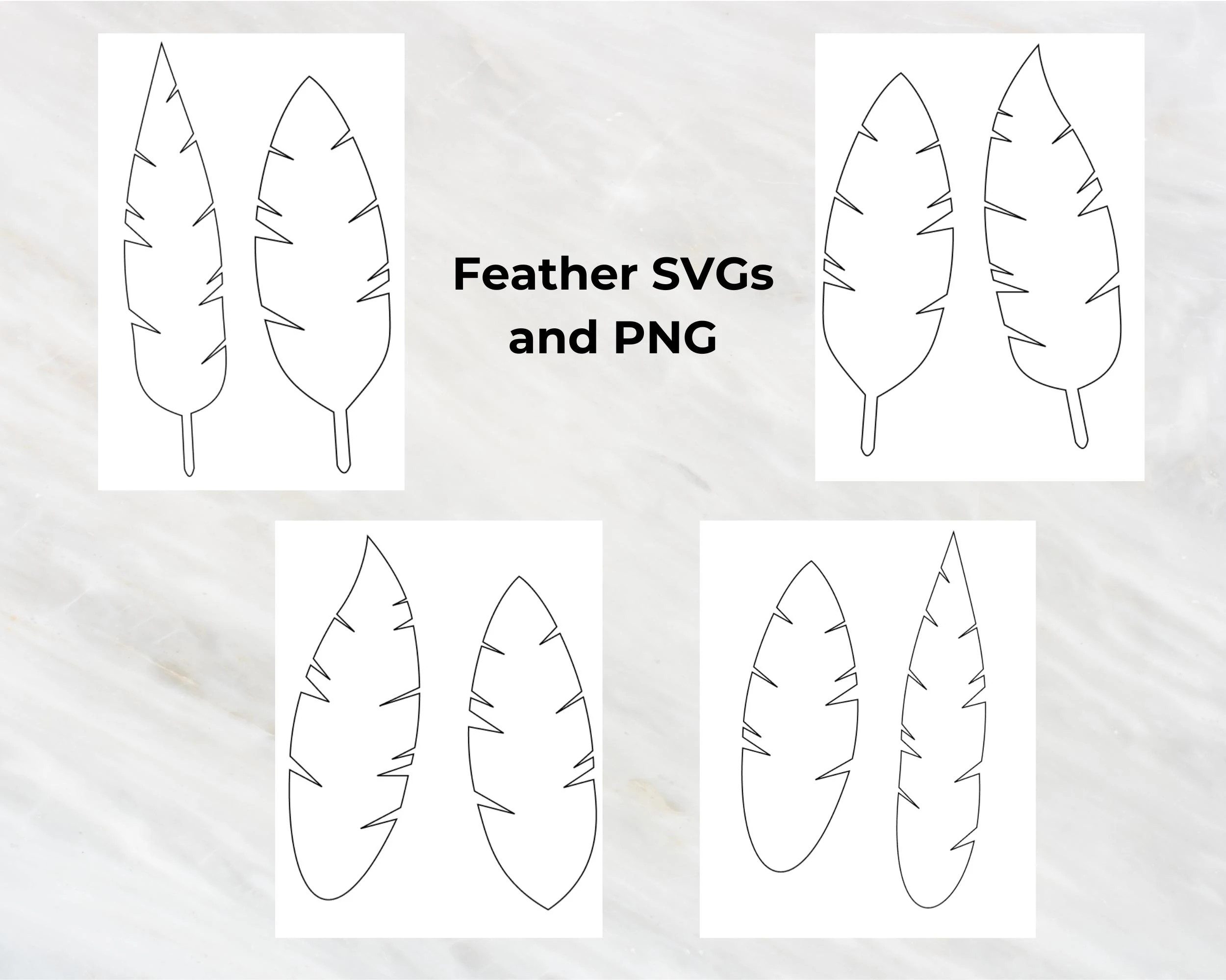 Feathers Template Svg Png For Cricut