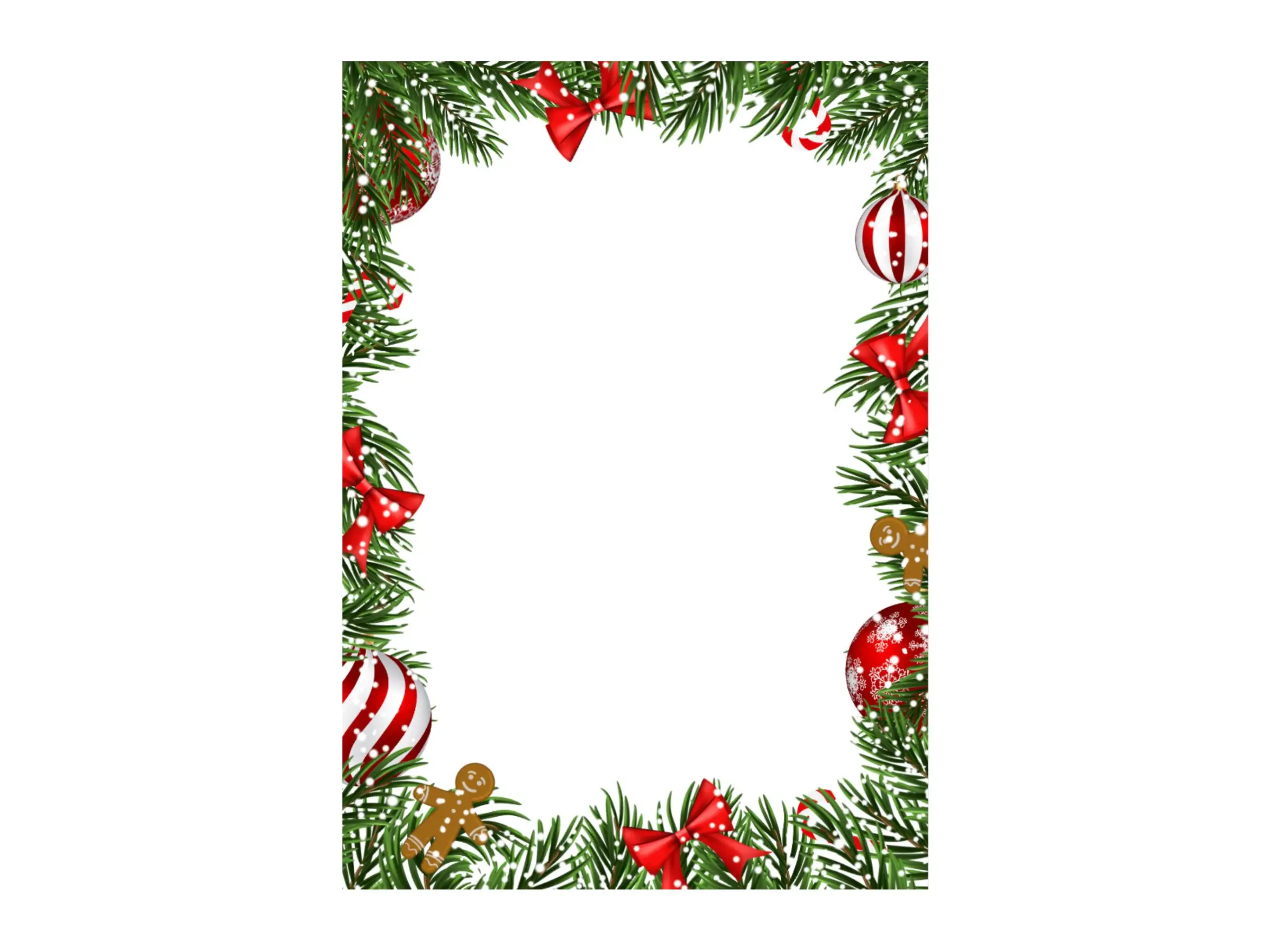 Festive Christmas Page Border A4 Digital