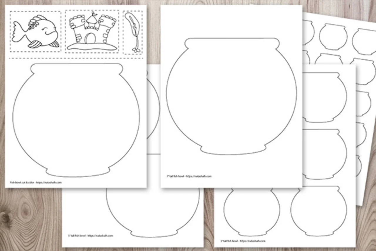 Fish Bowl Templates And Cut Color Page Fish Bowl Templates And Cut Color Page