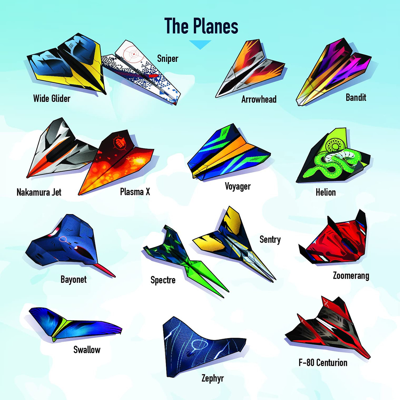 paper airplane design printable foldable flight templates