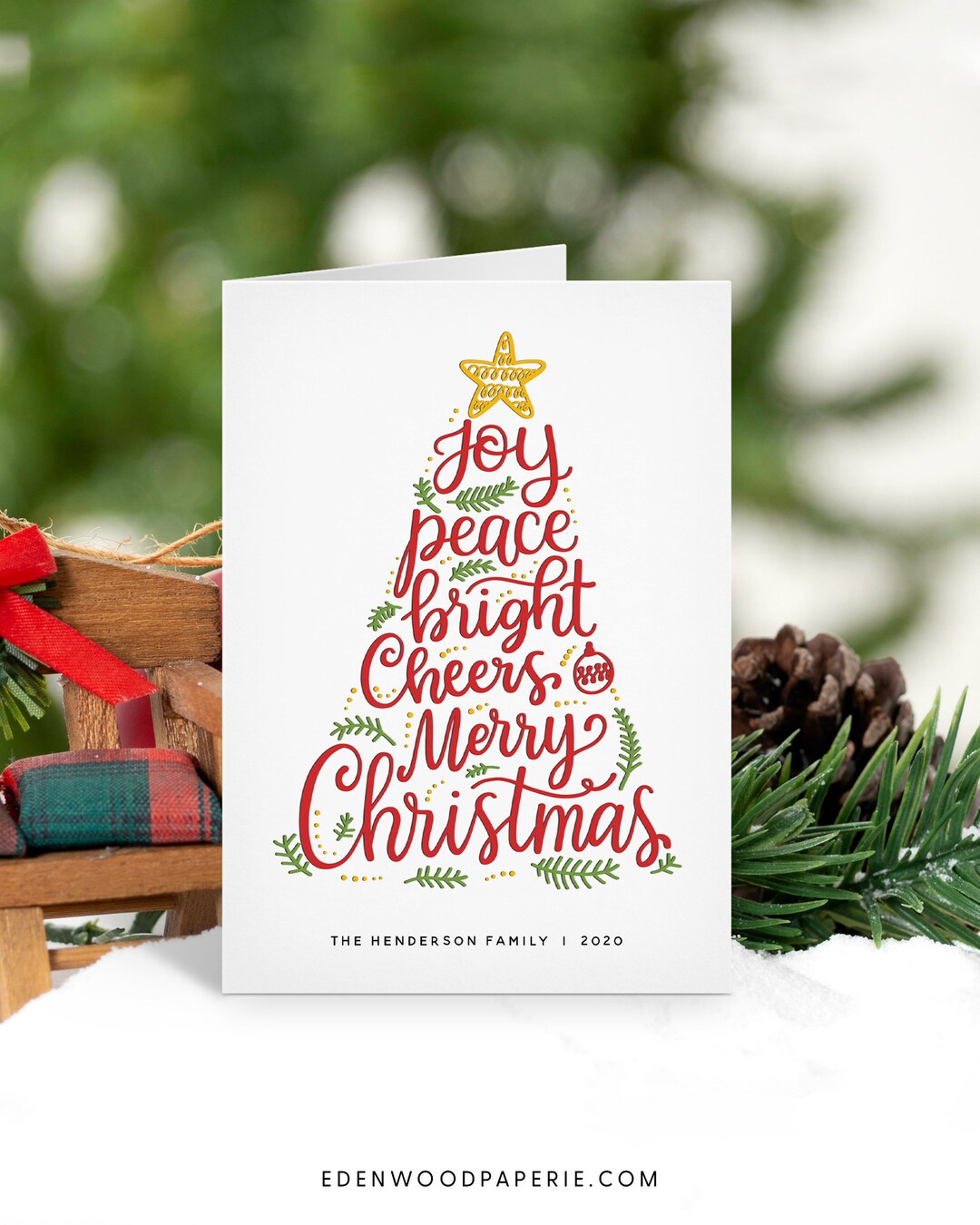 Folded Christmas Card Template 5x7 Happy Folded Christmas Card Template 5x7 Happy