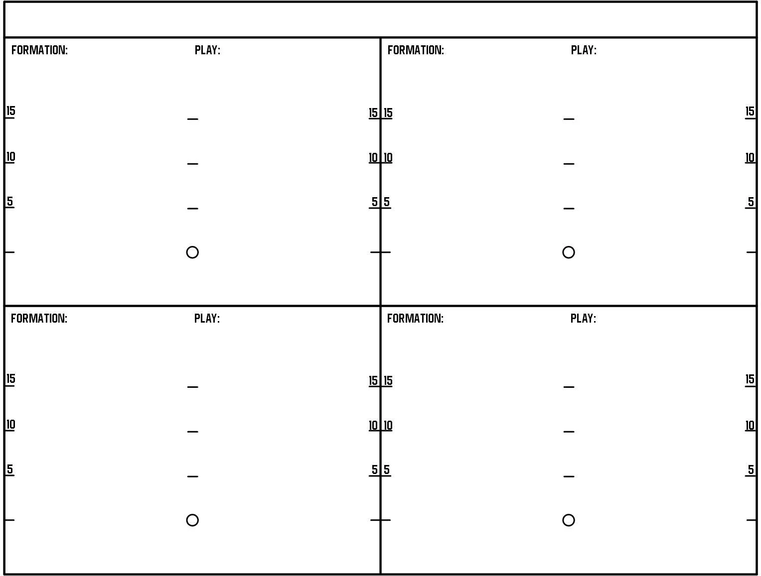 Football Playbook Play Sheets 4 Box Flag