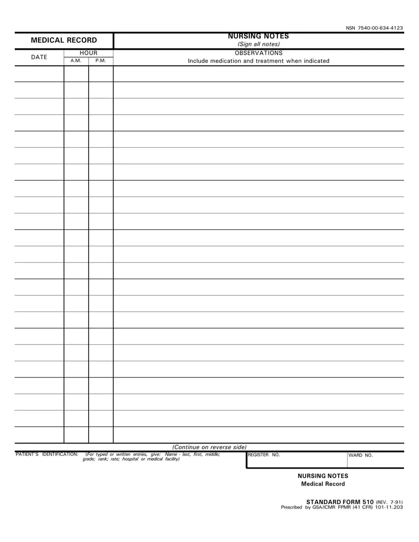 Form Nursing Notes
