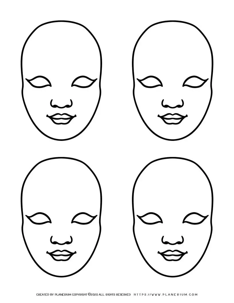 four face masks template four face masks template