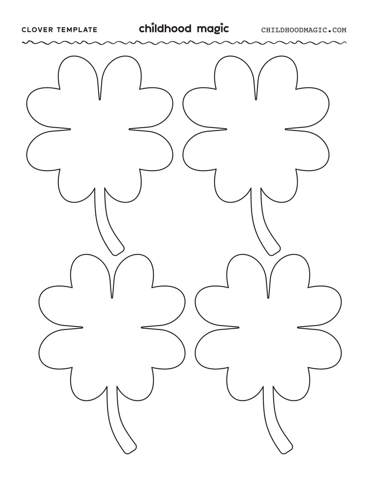 Four Leaf Clover Template Free Printable Four Leaf Clover Template Free Printable
