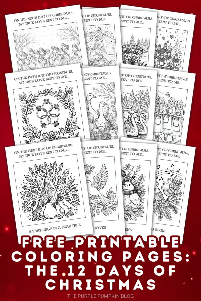 Free 12 Days Of Christmas Coloring Pages Printable For Adults Free 12 Days Of Christmas Coloring Pages Printable For Adults