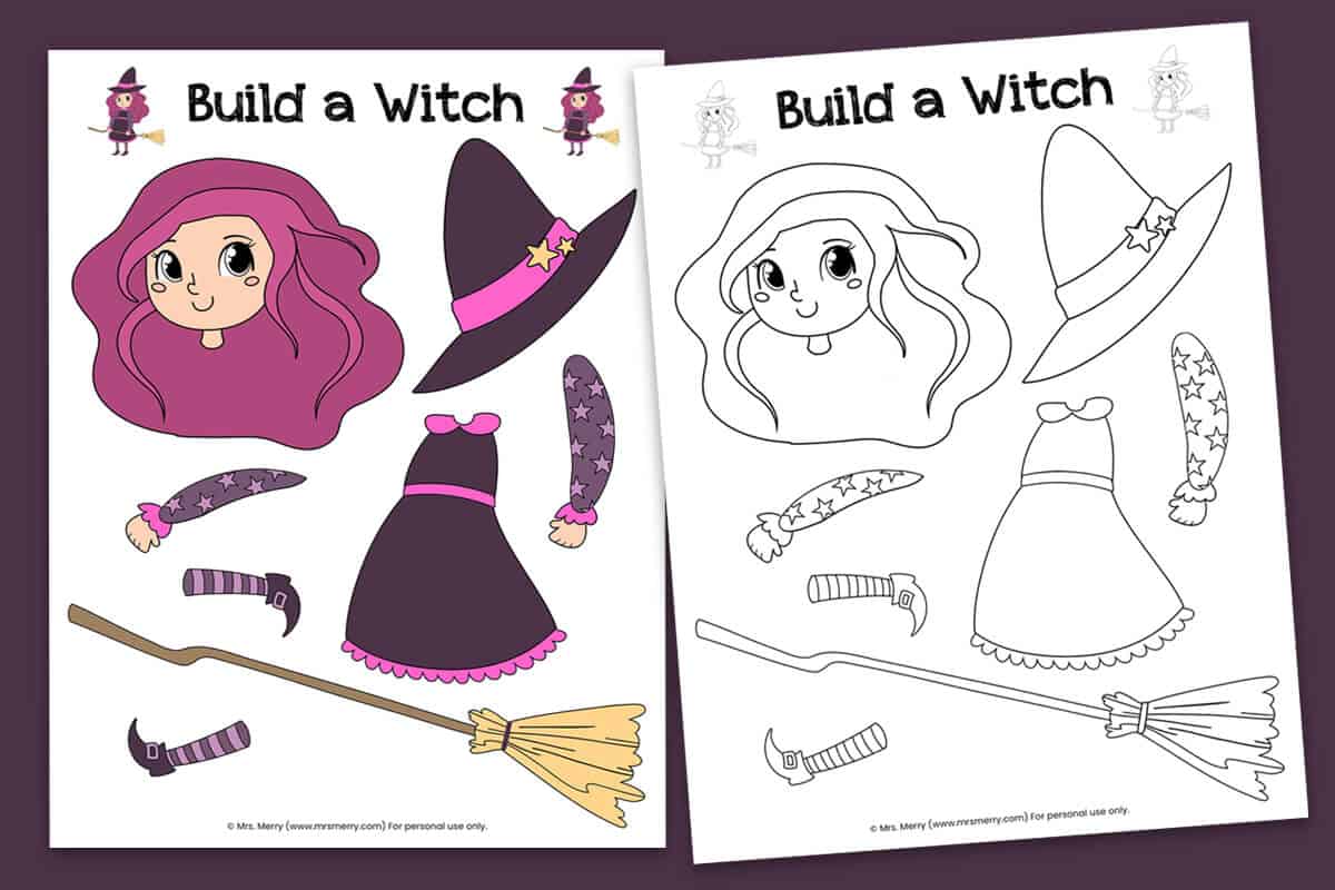 Free Build A Witch Halloween Craft For Kids Free Build A Witch Halloween Craft For Kids