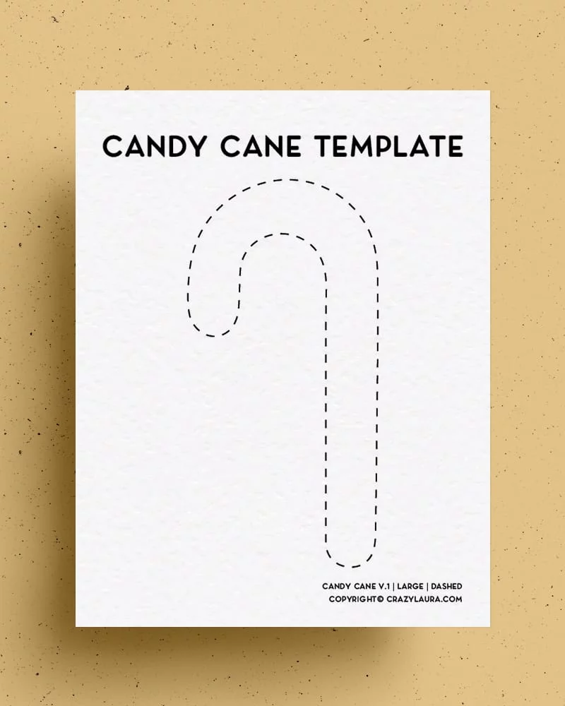 free printable candy cane template