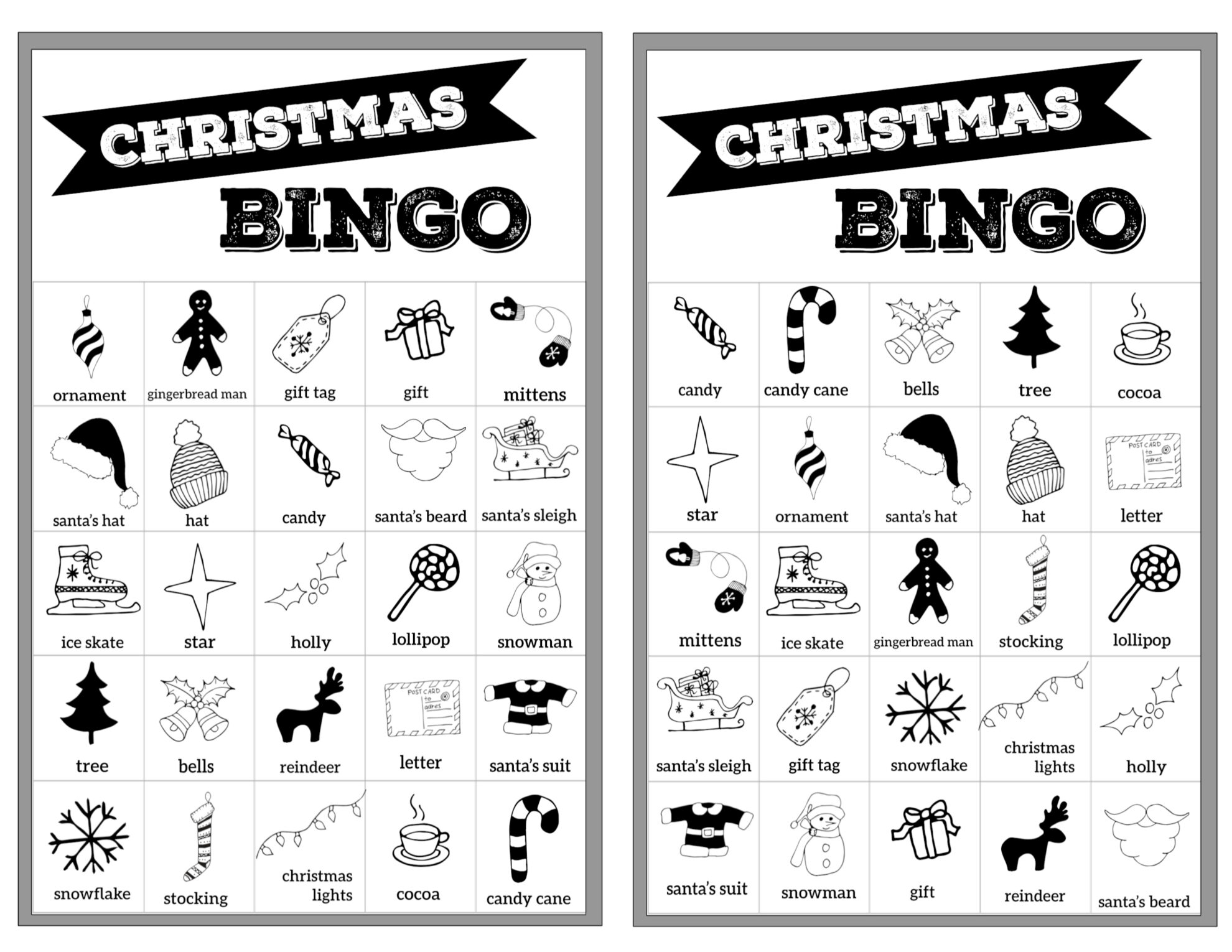 Free Christmas Bingo Printable Cards Free Christmas Bingo Printable Cards