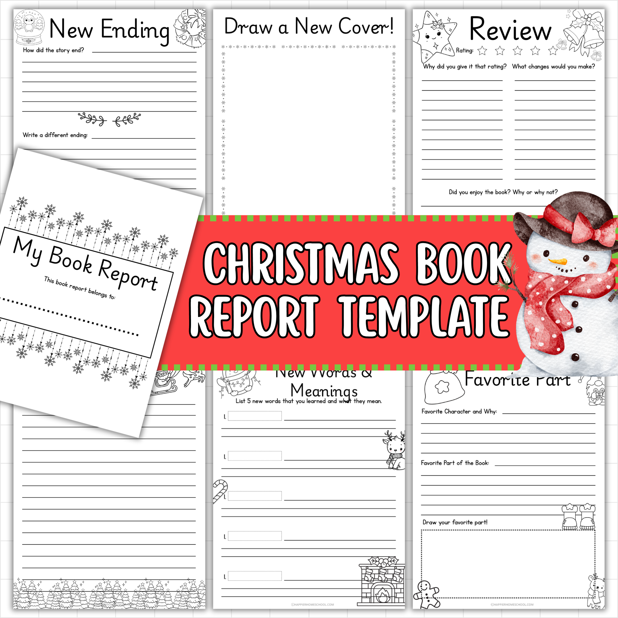Free Christmas Book Report Template For Kids