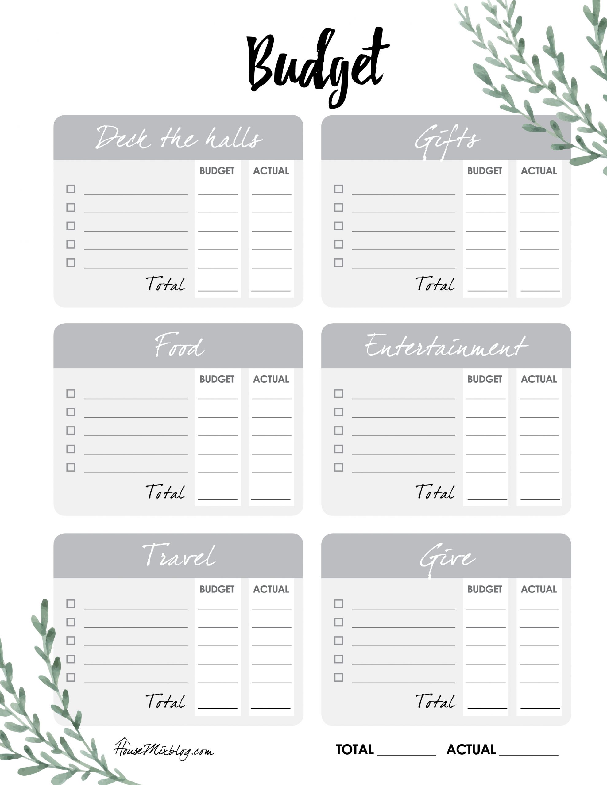 Free Christmas Checklist Budget Printables Free Christmas Checklist Budget Printables