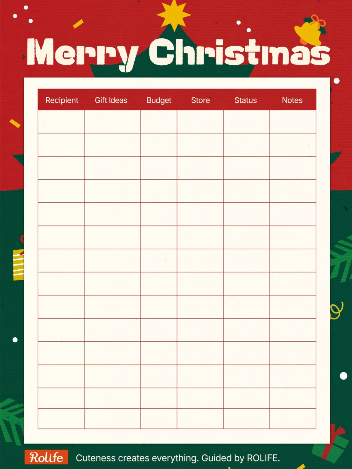 Free Christmas Gift List Template Stay Organized
