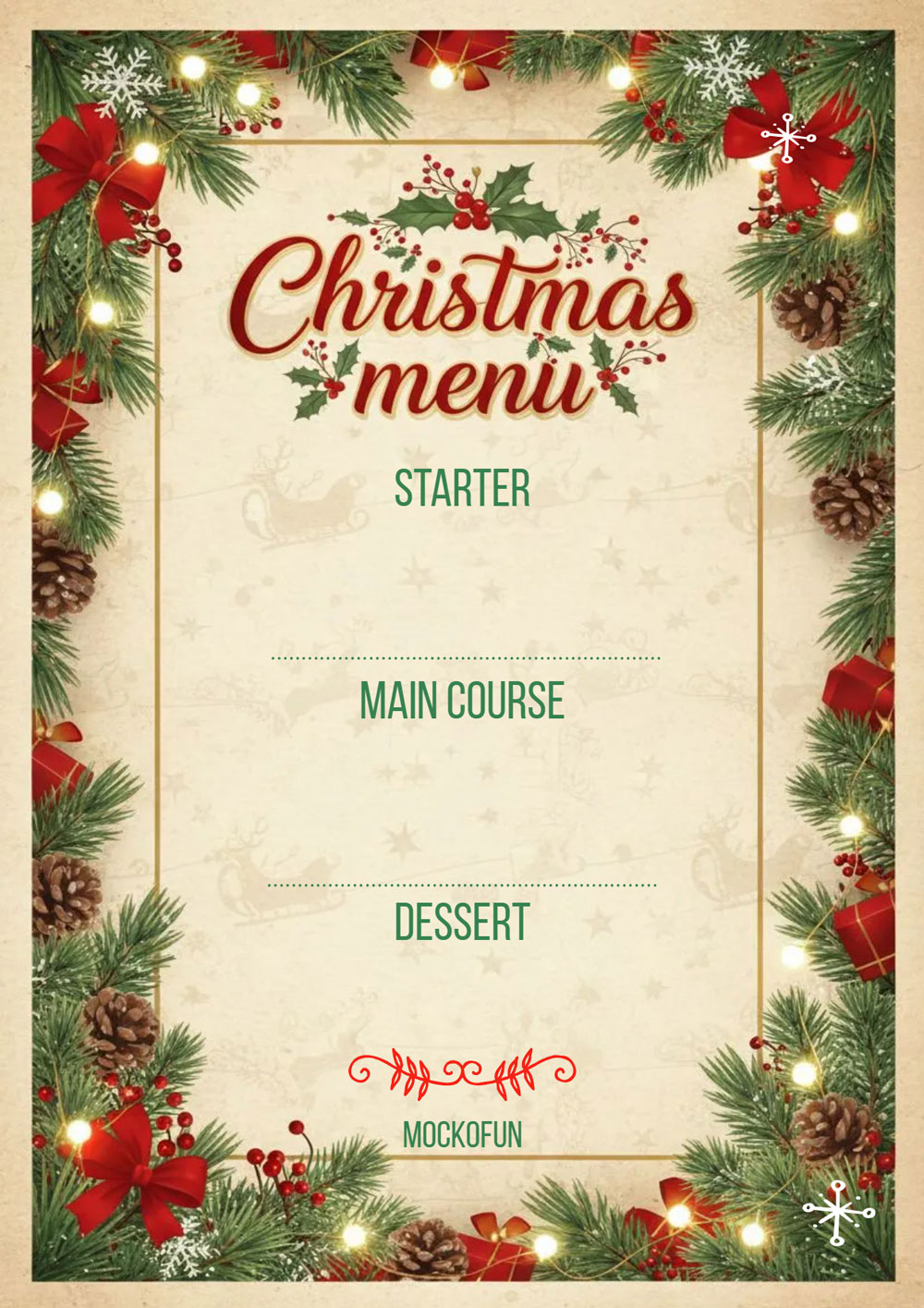 blank christmas menu template free blank christmas menu template free