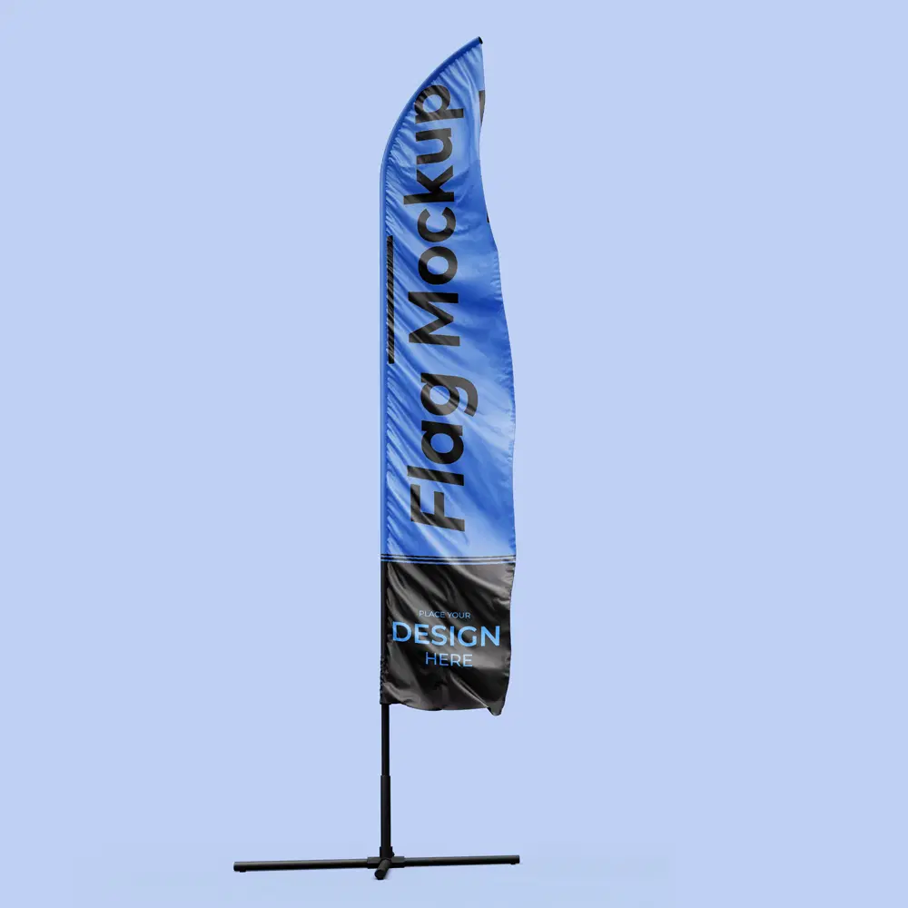 Free Feather Flag Mockup Template Psd