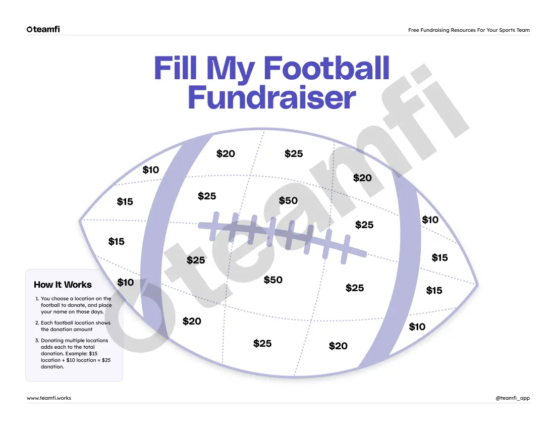 Free Fill My Football Fundraiser Template Free Fill My Football Fundraiser Template