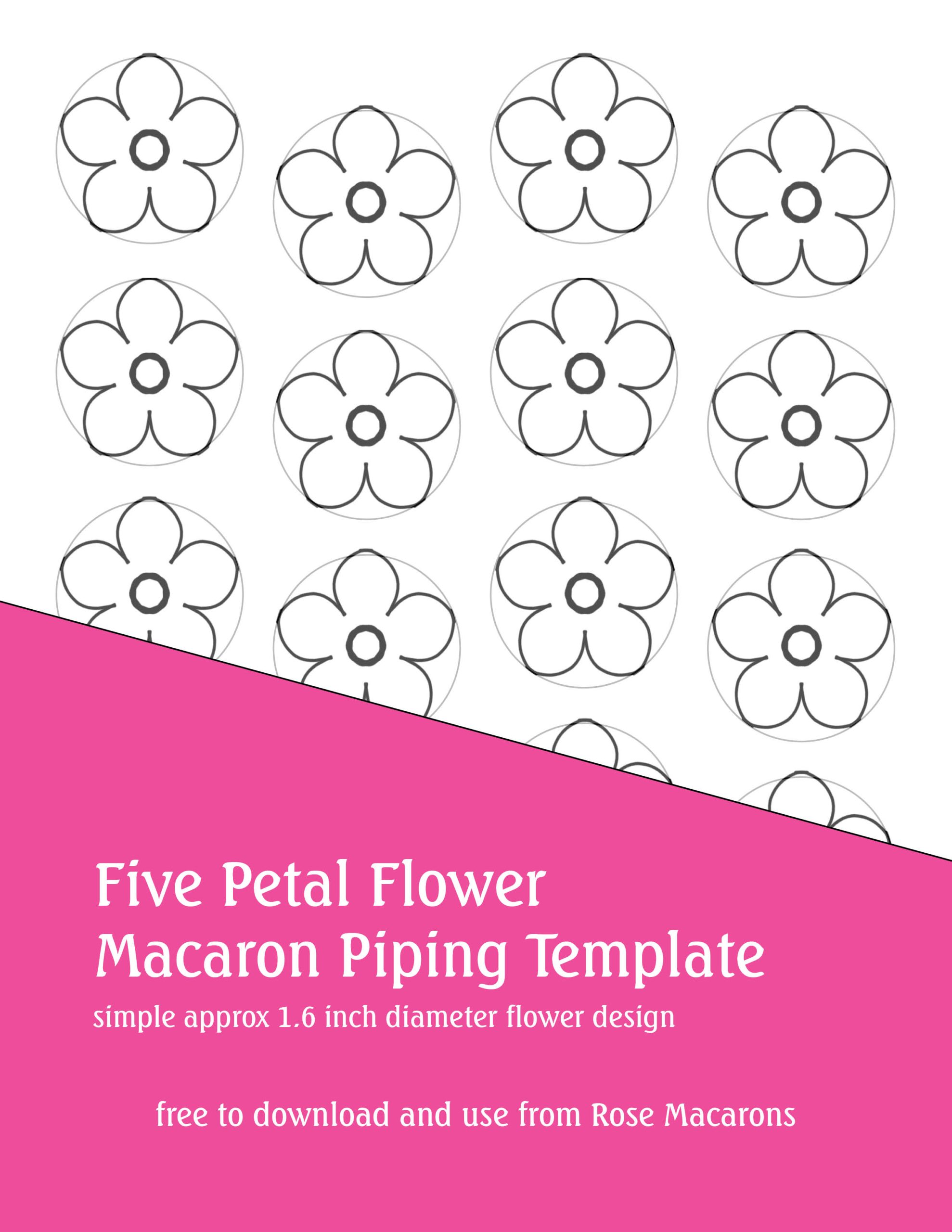 Free Flower Macaron Template 5petal