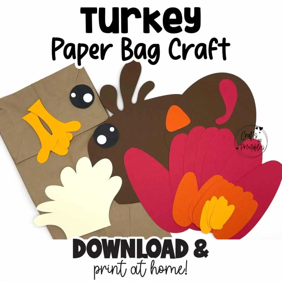 Free Paper Bag Turkey Craft For Kids