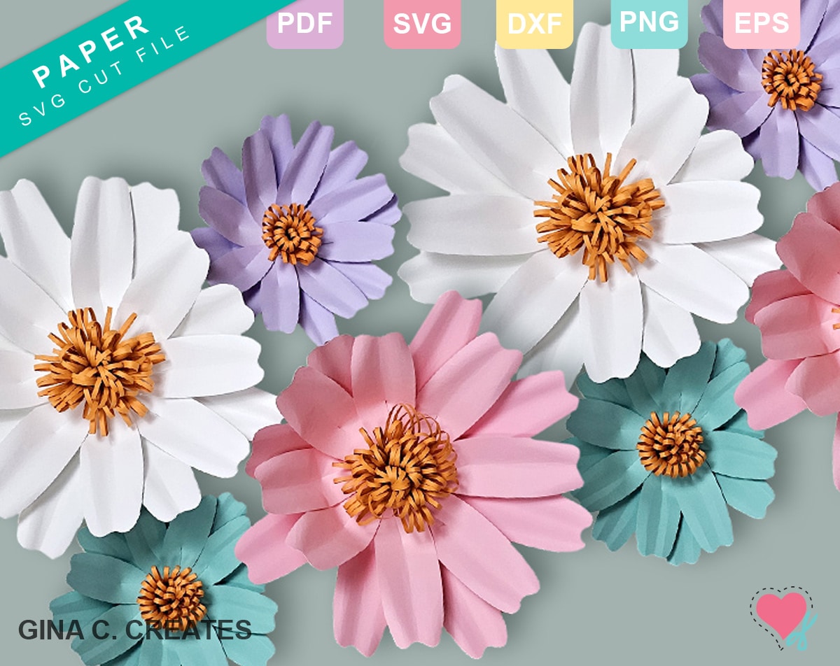 Free Paper Flower Template Printable Cut File