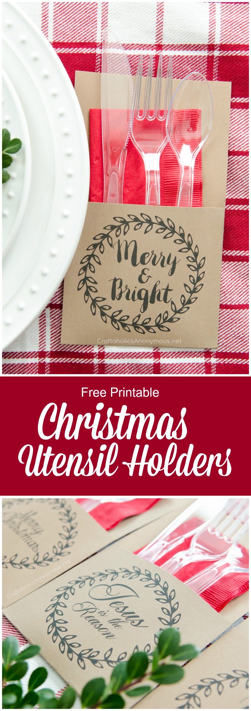 christmas cutlery holder template
