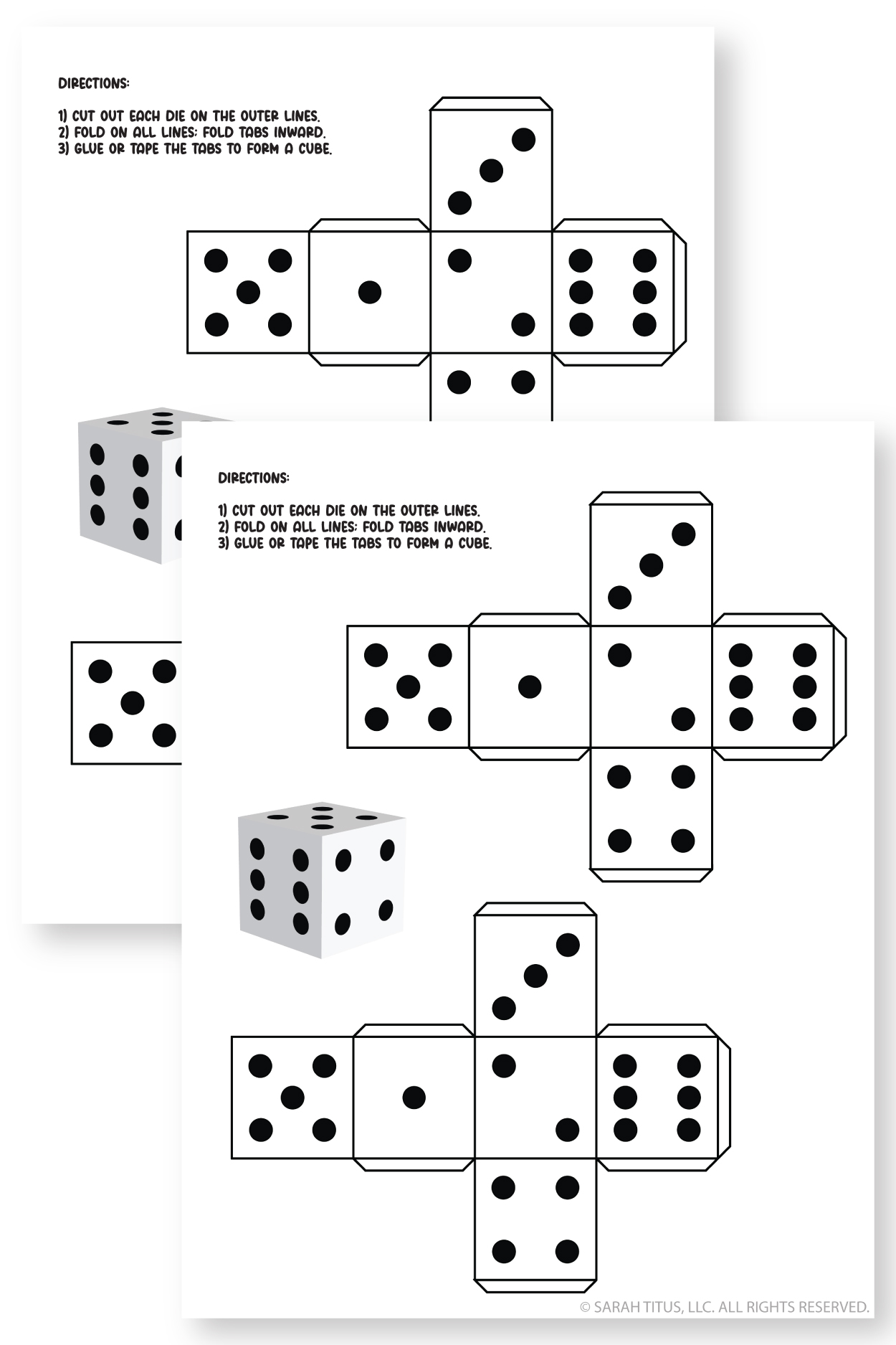 Free Printable Dice Template