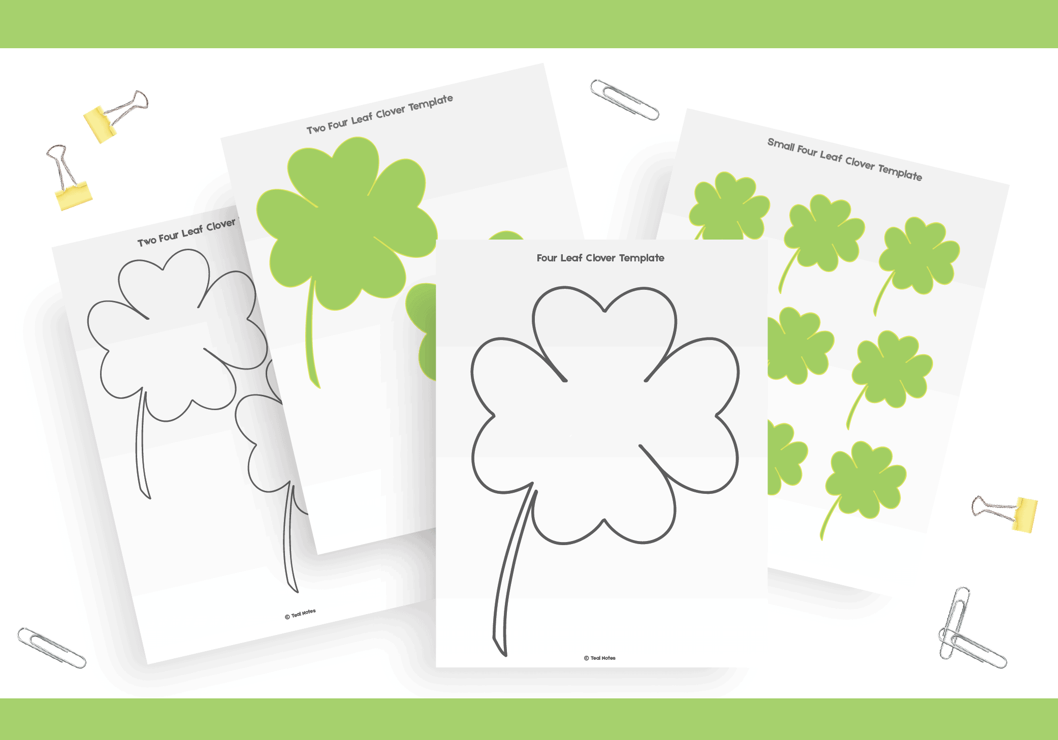 Free Printable Four Leaf Clover Template