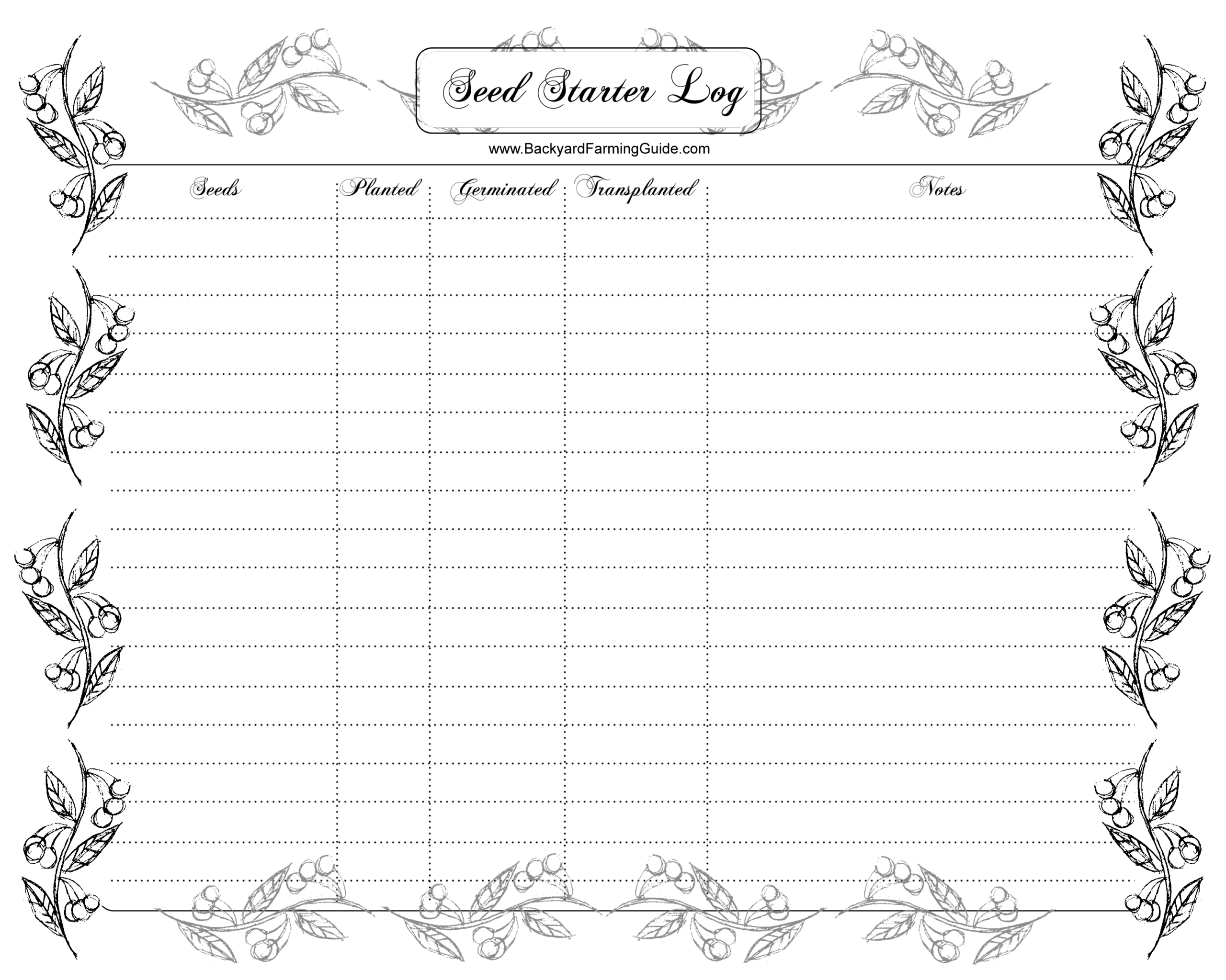 Free Printable Garden Journal Pages Free Printable Garden Journal Pages