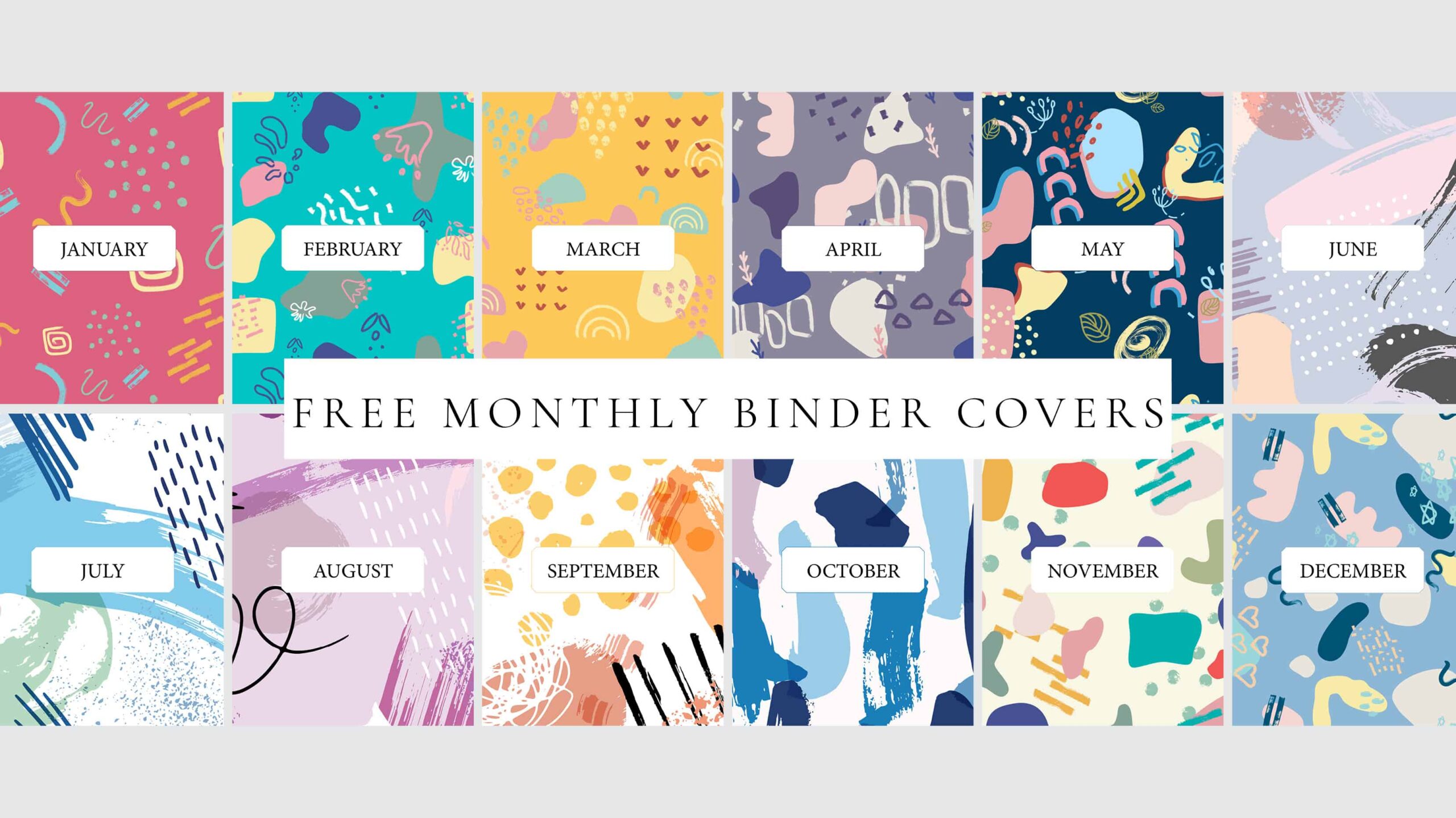 Free Printable Monthly Binder Covers