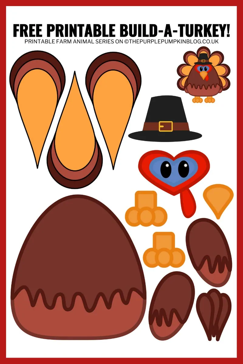 Free Printable Paper Turkey Template Build A Turkey