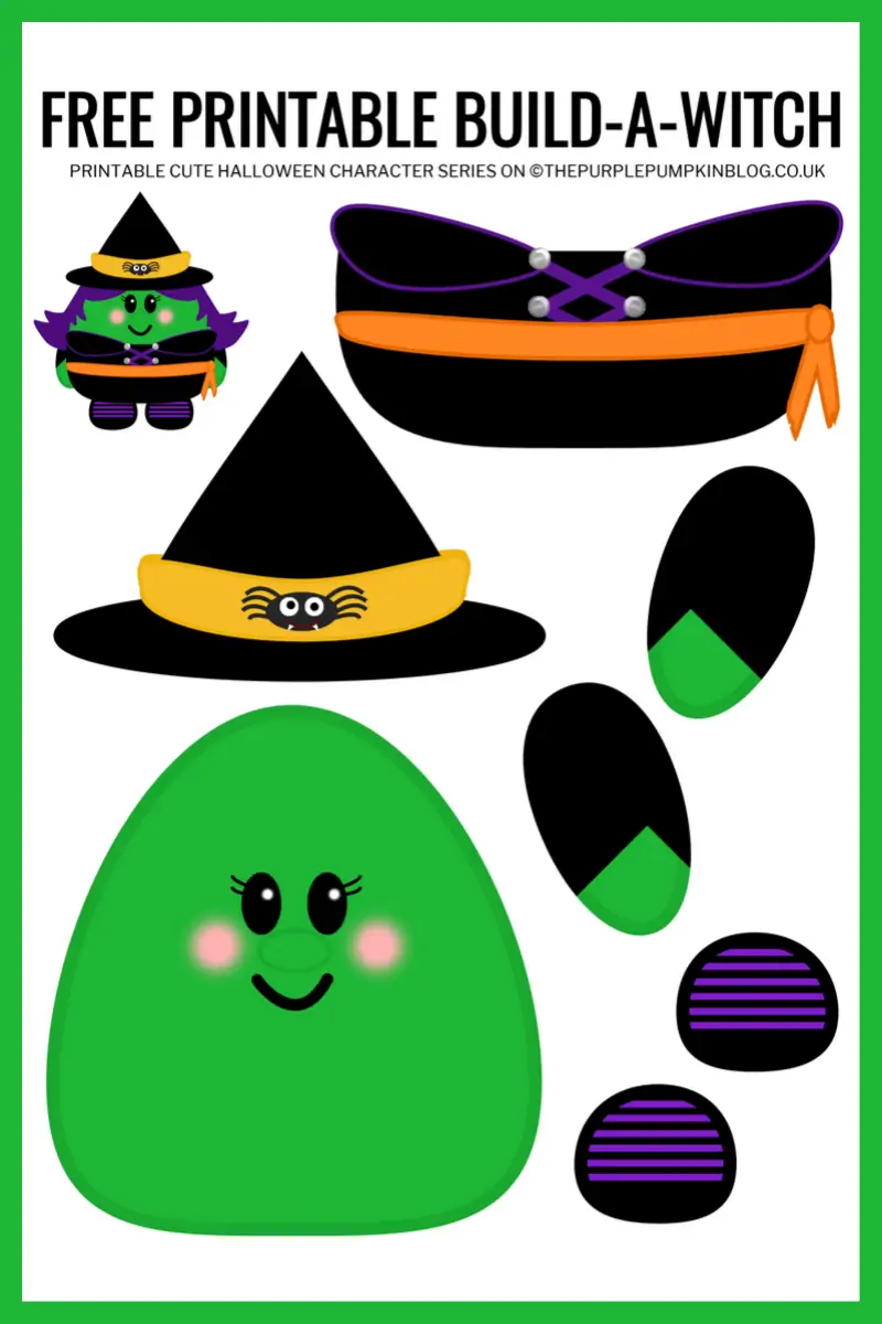 Free Printable Paper Witch Template Build A Witch Halloween Craft