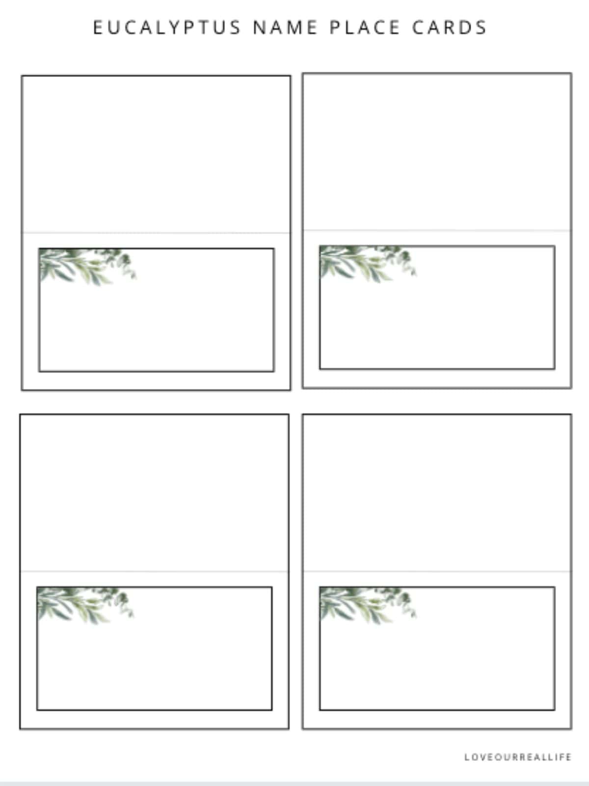 Free Printable Place Cards
