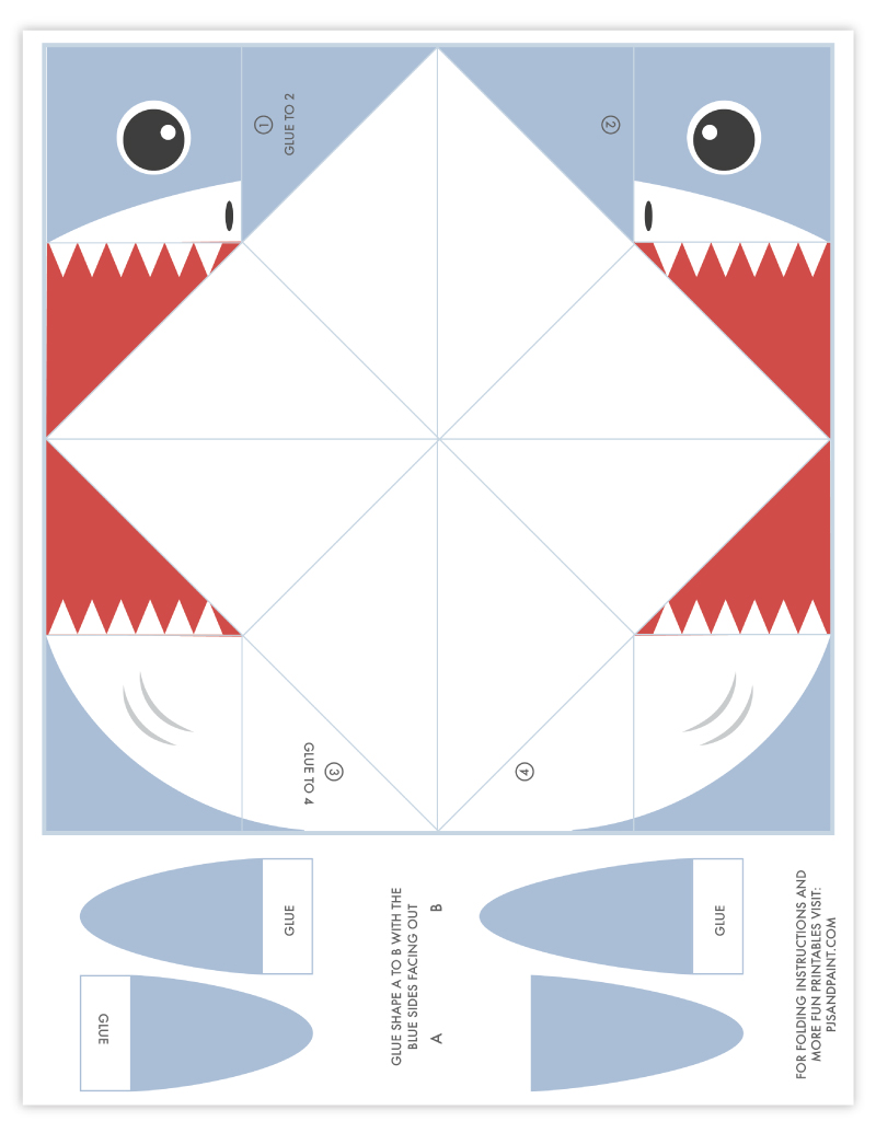 Free Printable Shark Cootie Catcher