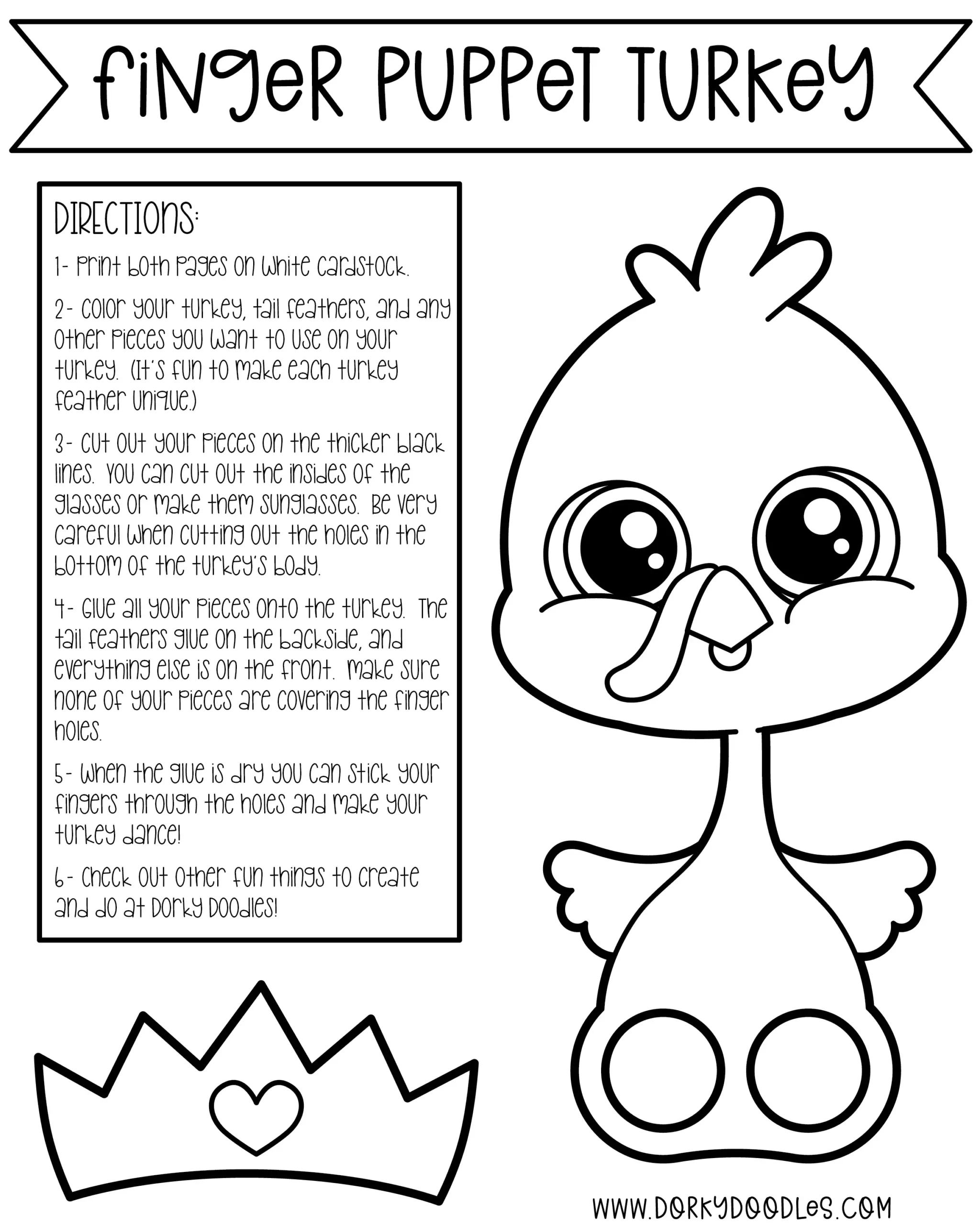Giant Finger Puppet Turkey Free Printable Giant Finger Puppet Turkey Free Printable