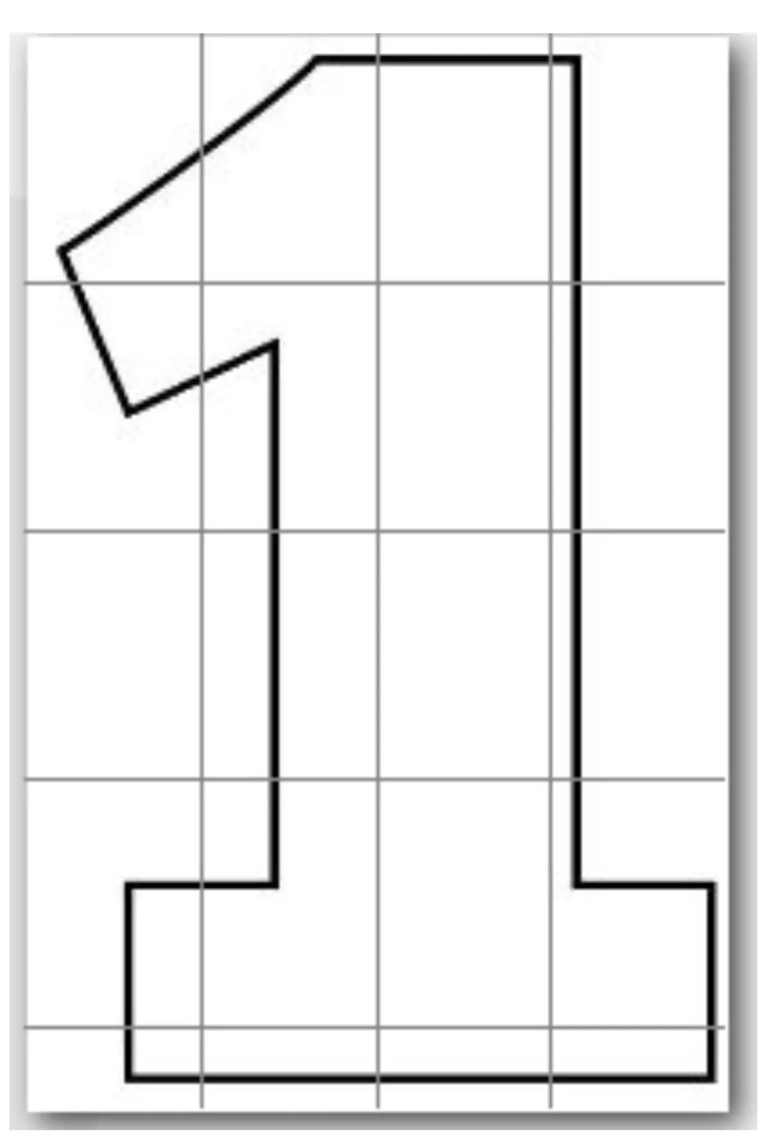 Giant Number 1 Stencil Template