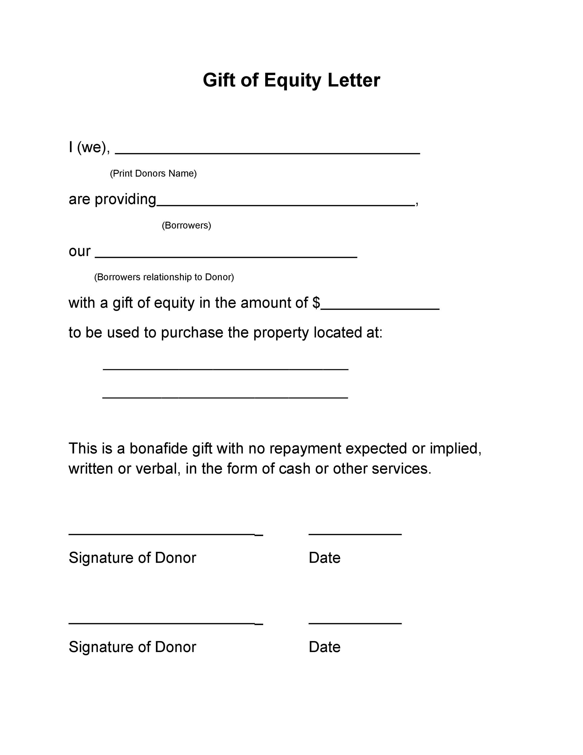 Gift Letters Gift Letters