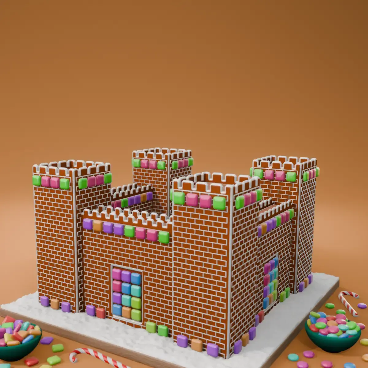 Gingerbread Castle Template Gingerbread Castle Template