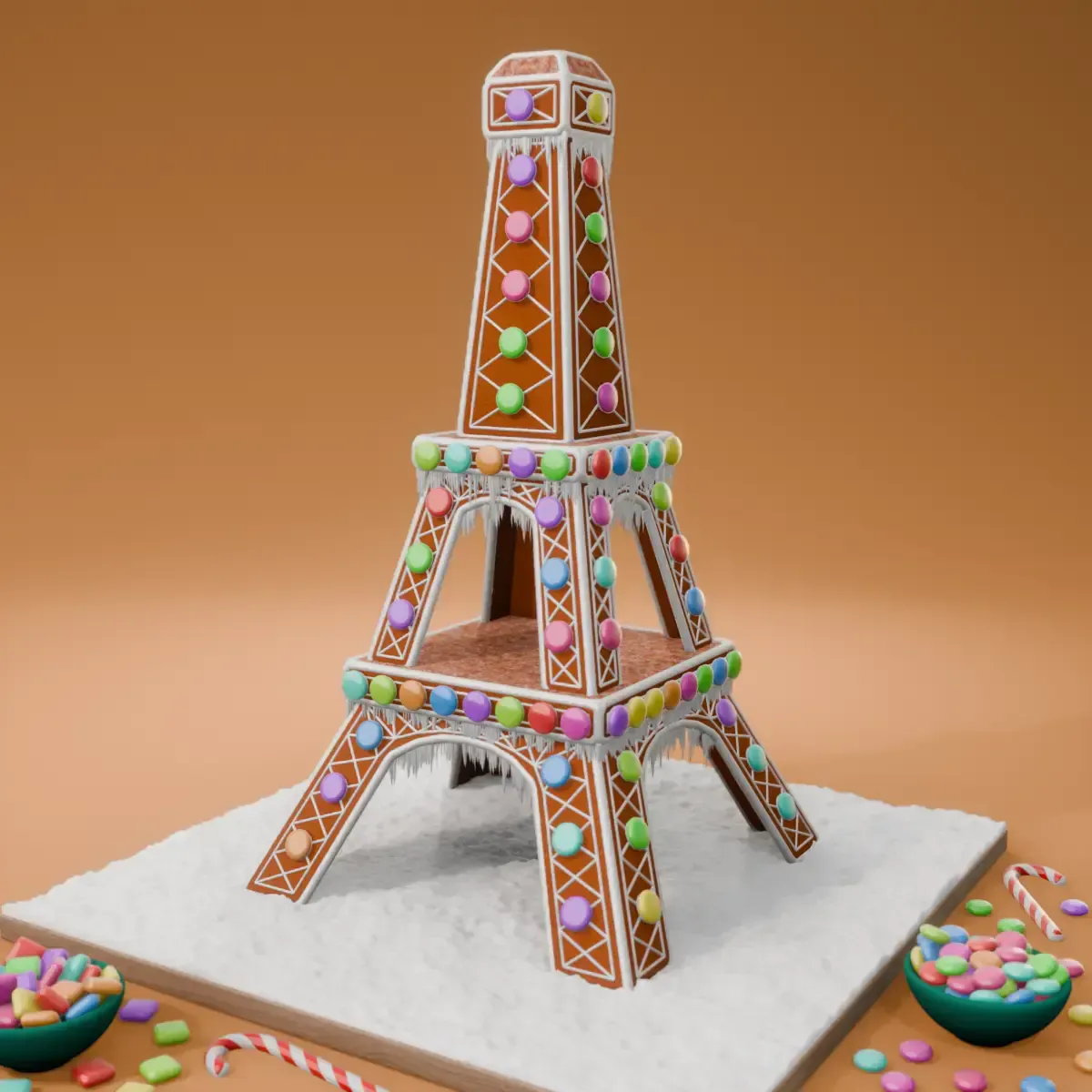Gingerbread Eiffel Tower Template