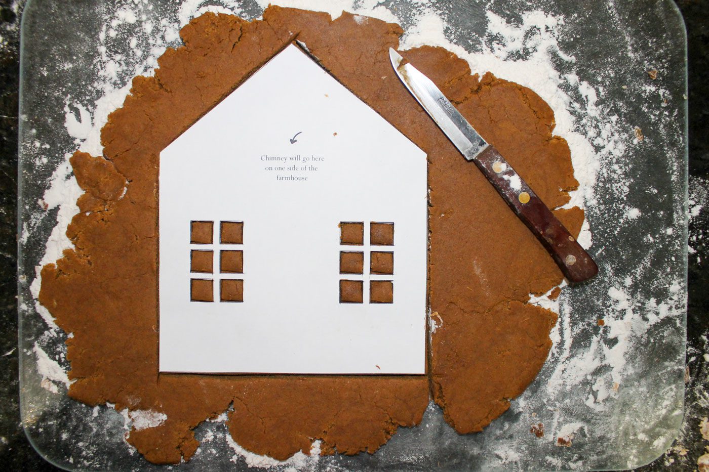 gingerbread house template with chimney
