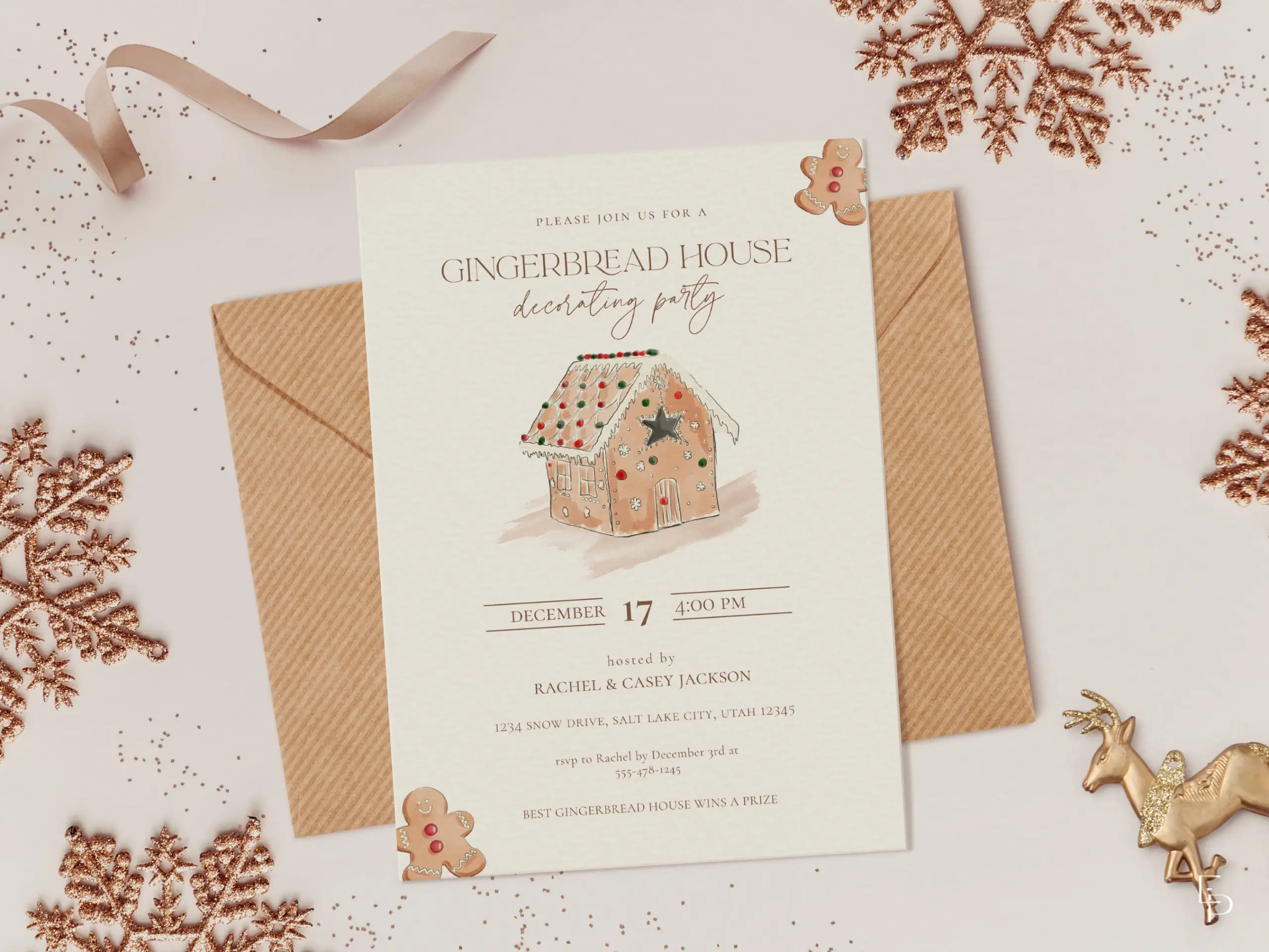 gingerbread house invitation template