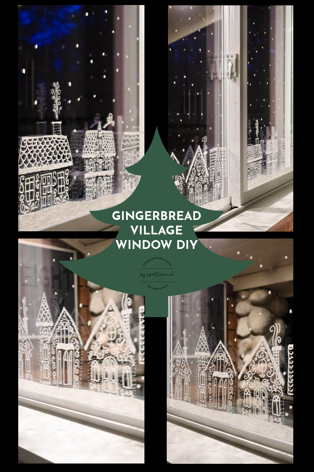 Gingerbread House Village Window Decor Gingerbread House Village Window Decor