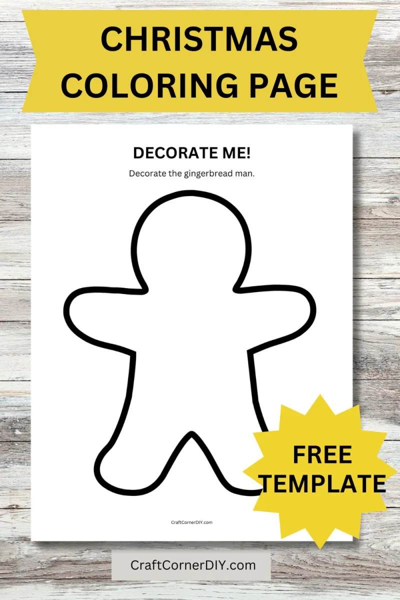 Gingerbread Man Coloring Page