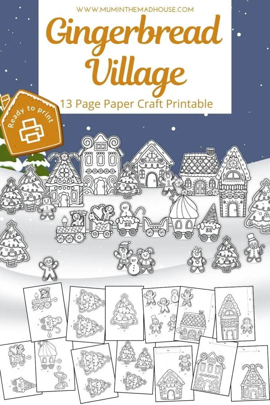 Gingerbread Village Printable Craft