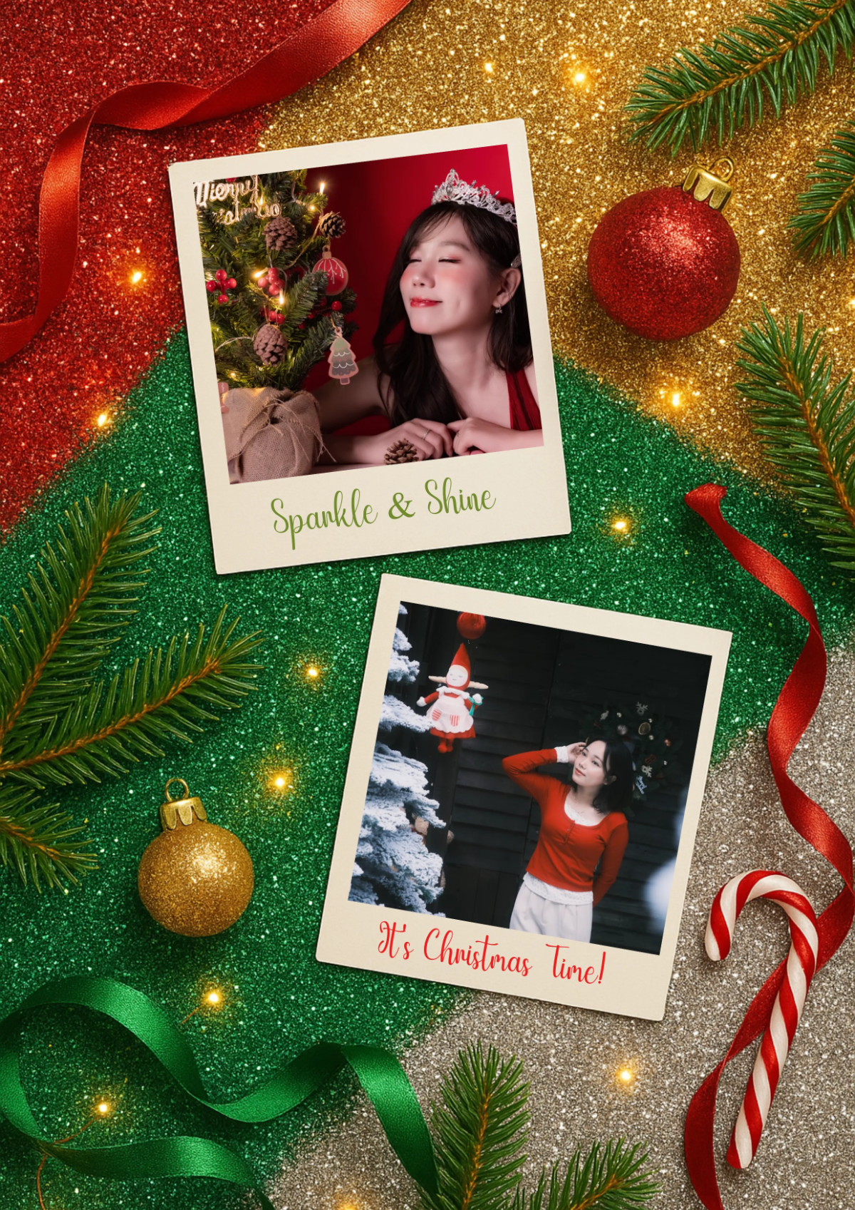 Glitter Christmas Photo Collage Glitter Christmas Photo Collage