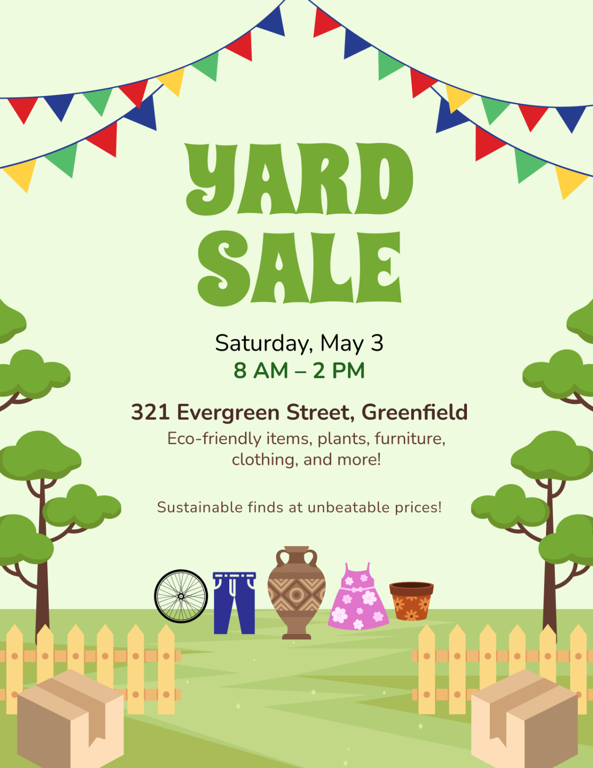 Green Yard Sale Flyer Green Yard Sale Flyer