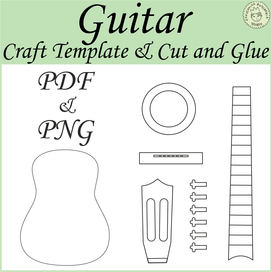 full size printable guitar templates
