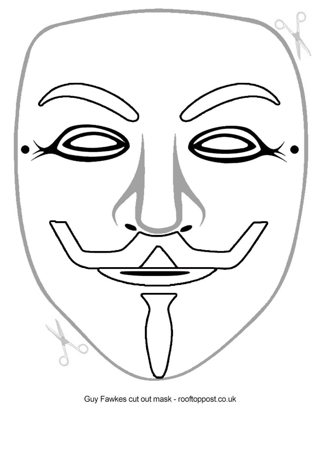 Guy Fawkes Cut Out Mask Blank Template Guy Fawkes Cut Out Mask Blank Template