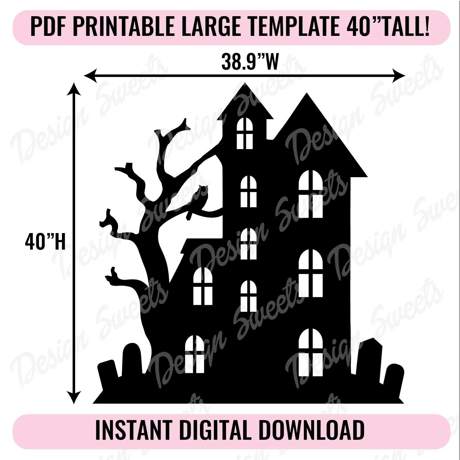 Haunted House Printable Trace And Cut