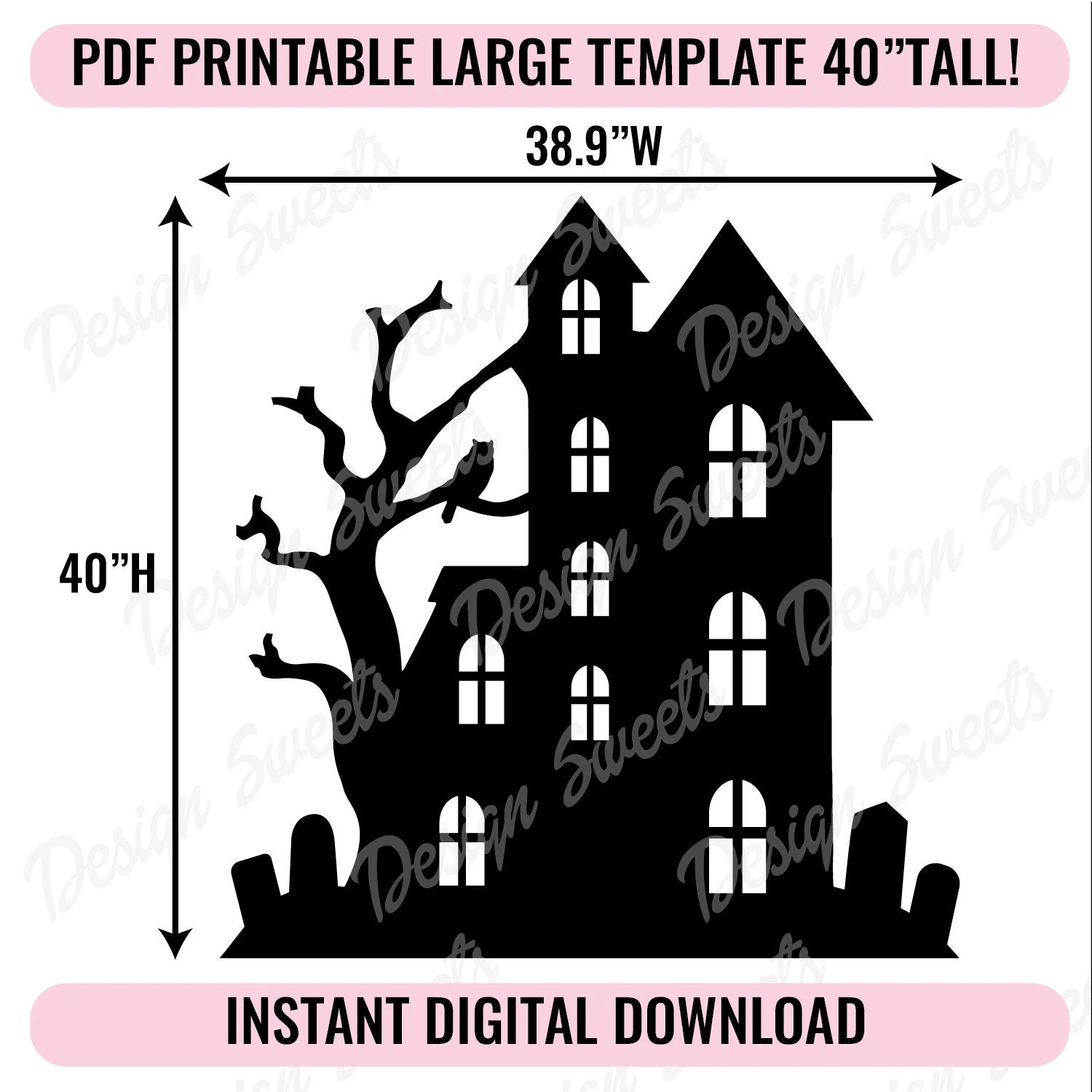Haunted House Printable Trace And Cut