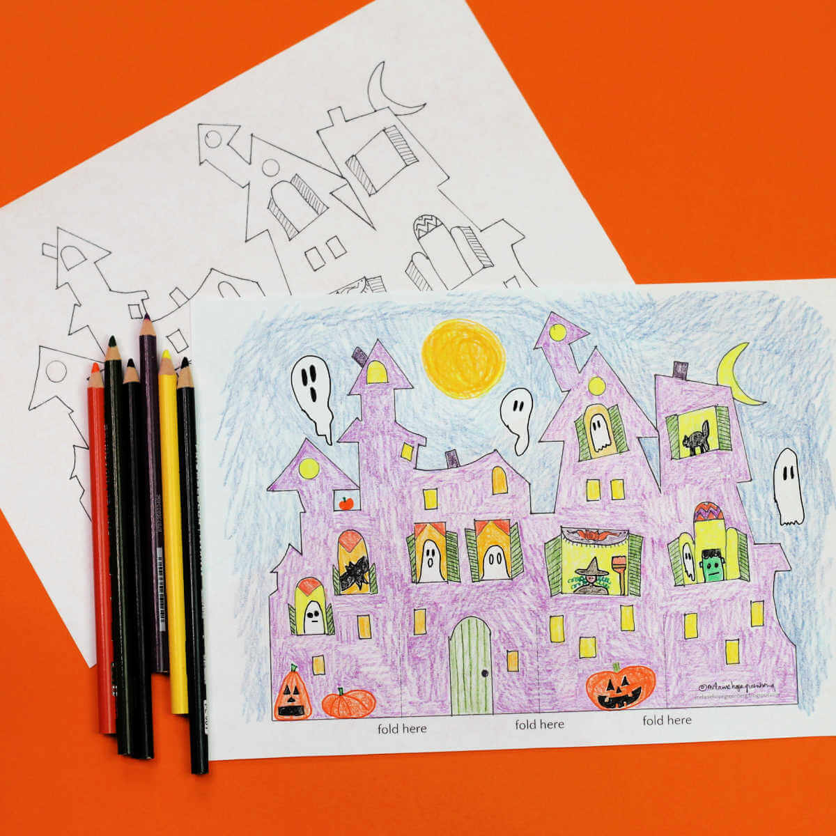 printable haunted house template