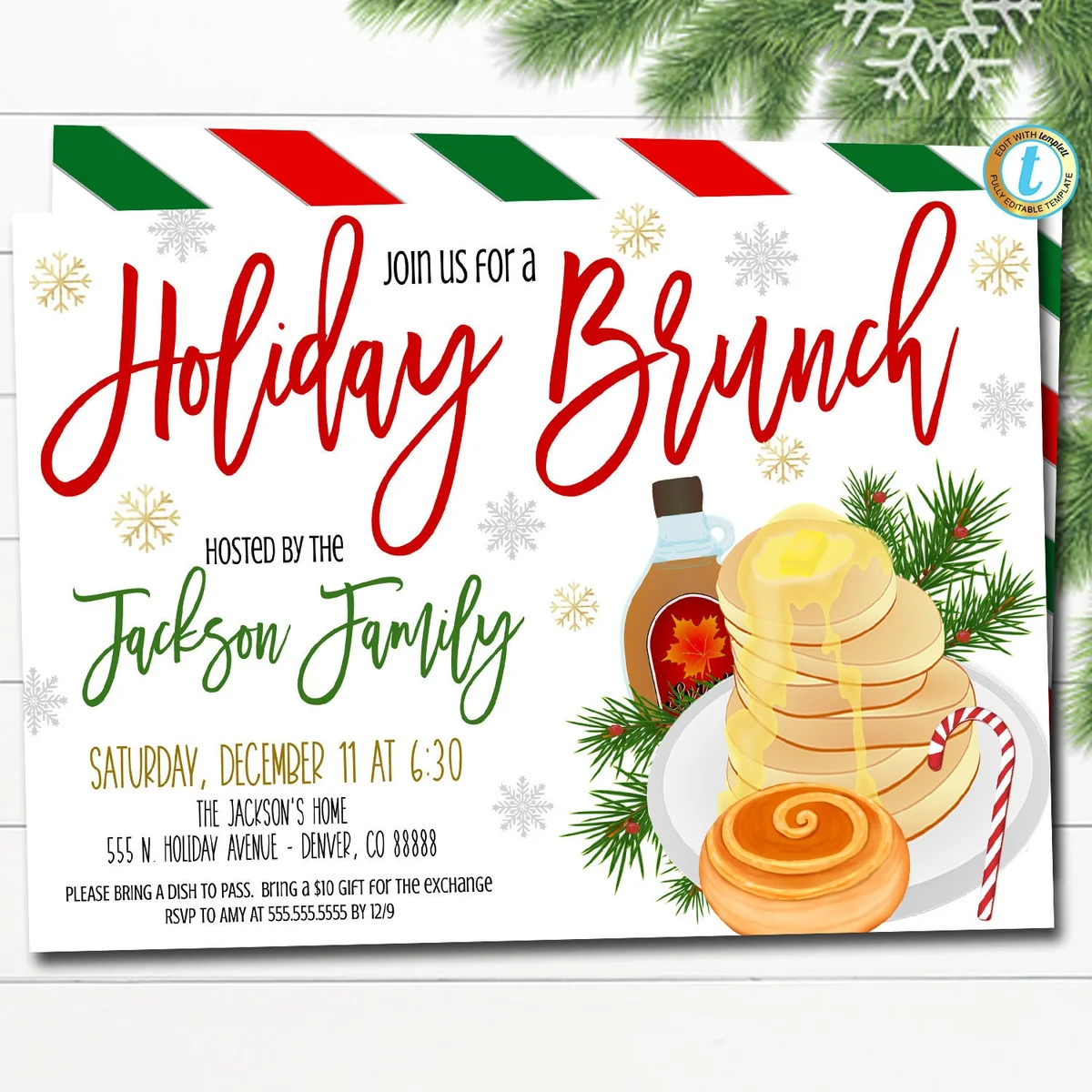 Holiday Brunch Invitation Christmas 62849 Holiday Brunch Invitation Christmas 62849