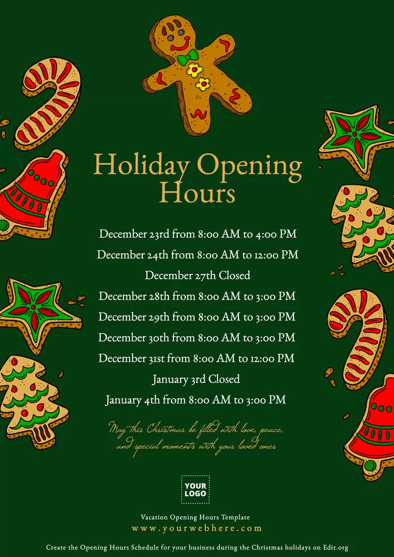 Holiday Schedule Templates